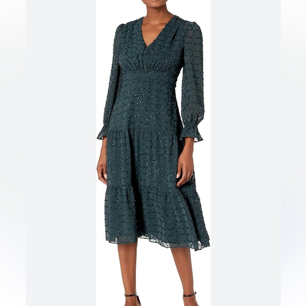 Maggy London Teal Long Sleeve Dress